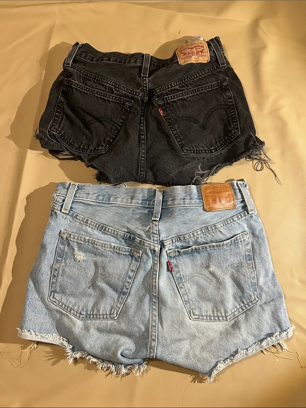 Levi's Women's Cutoff Denim Shorts — Black & Light Blue charcoal bulk pack high